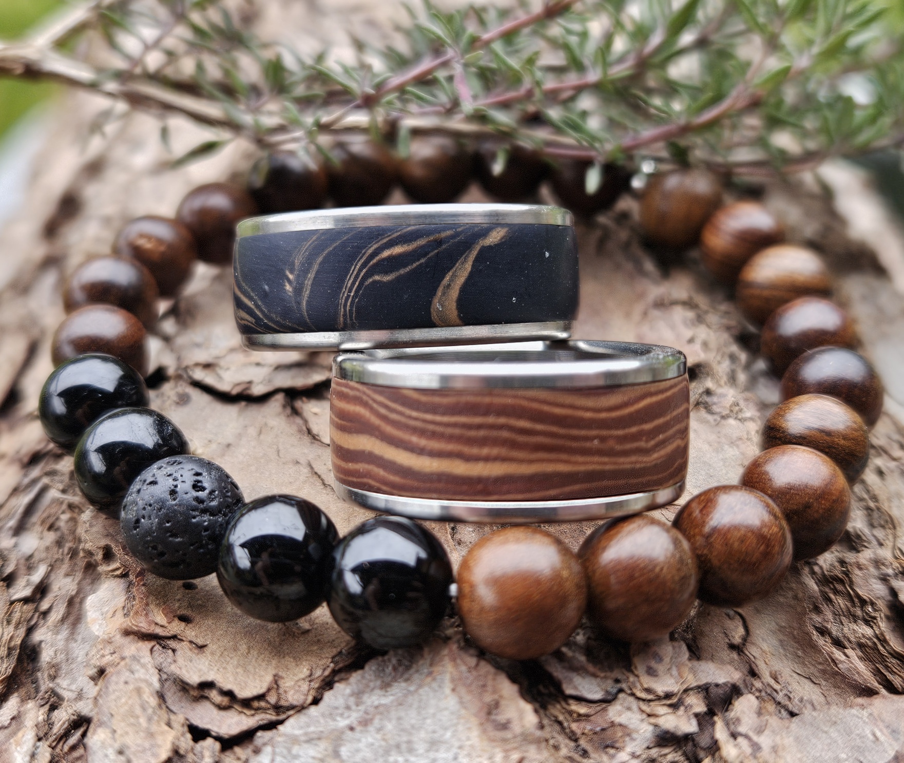 Holz ring edelstein armband – Chantal von Allmen, Rapperswil